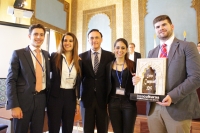 El rector, junto a los ganadores