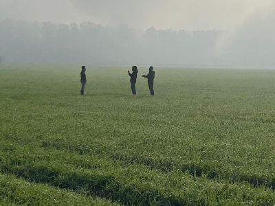 Personal del Grupo Operativo Cereal - Agua durante trabajo de campo