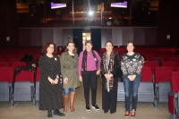 De izq. a dcha, Celia Prados, Sara Pinzi, María Luisa Calero, María José Polo y Silvia Medina, durante la inauguración del congreso.