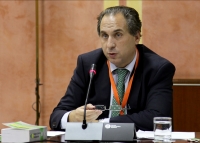 Miguel Agudo durante su comparecencia en el Parlamento de Andaluca